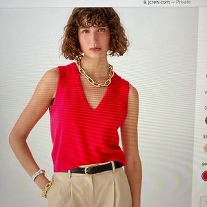 NEW J.Crew Cashmere V-neck sweater vest XL Neon Berry Red